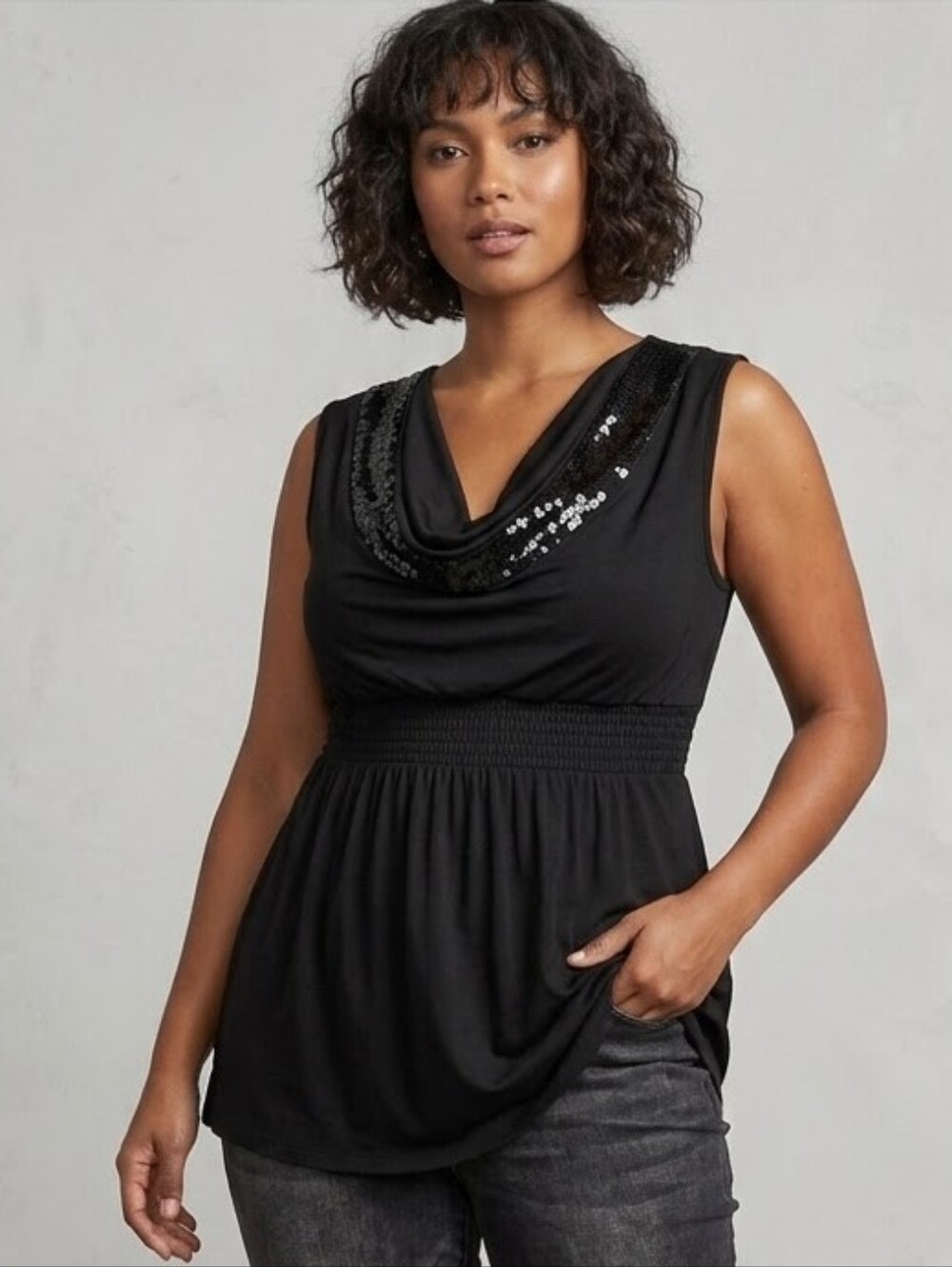Daytrip Sleeveless Cowl Neck Blouse